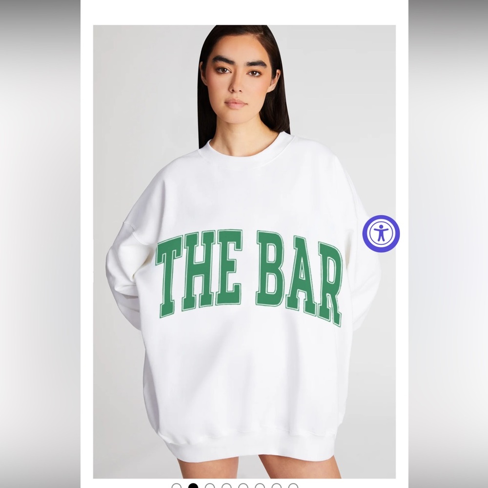 The Bar Varsity Sweatshirt White/Green